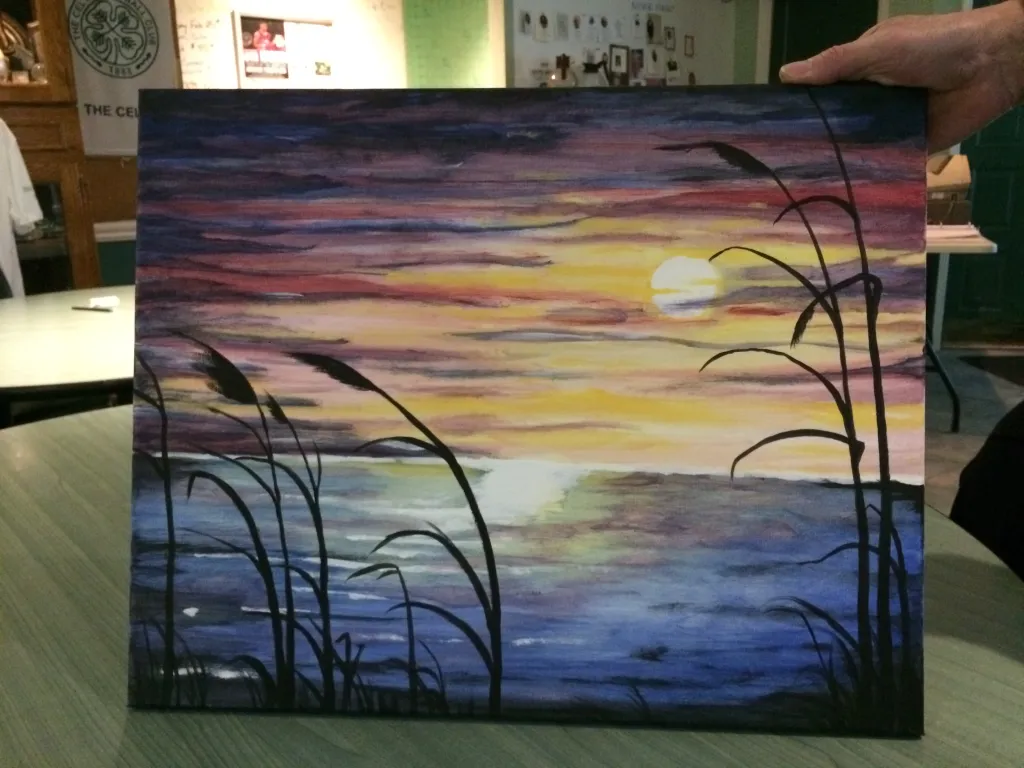 Finished sunset landscape painting